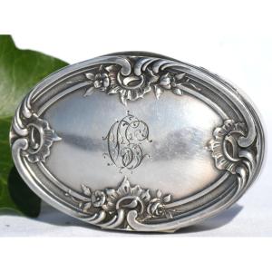 Solid Silver Snuffbox, 19th Century, Louis XV Style, 18th Century, Scalloped Box, Case