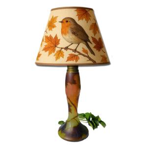 Acid-etched Glass Lamp Base, Art Nouveau Period, Signed Legras, 19th Century Chestnuts