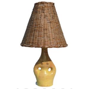 Suzanne Ramié Faience Table Lamp, Madoura Workshop, Woman's Body, Anthropomorphic 1940