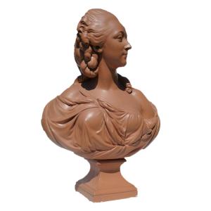 Large Plaster Bust From The Louvre, Countess Du Barry, 18th Century Style, Favorite Of Louis XV