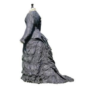 Reception Dress With Bustle, 1880s Era, 19th Century Train, Costume, Fashion, Silk 