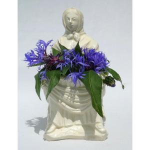 18th Century Planter, Terre De Lorraine / Pont Aux Choux, Seated Peasant Woman, Vase 
