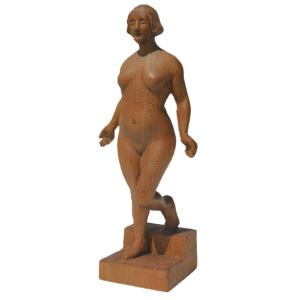 Wooden Sculpture Art Deco Period Nude Woman 1929 Modernist Gh Laurent Curiosa Erotic 
