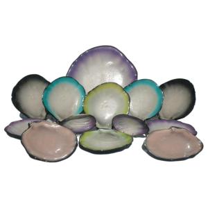 Pol Chambost Earthenware Tableware Set, Ceramic 1950, Seafood, Shellfish