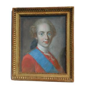 Pastel Portrait Of King Louis XVI Of France, Duke Of Berry, 18th Century, Gilded Wood Frame