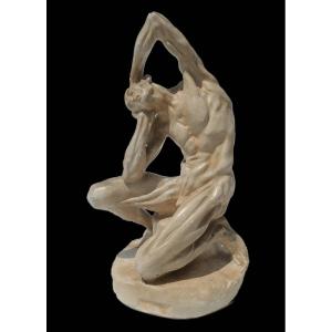 Michelangelo's Flayed Body, 19th Century, Academic Nude, Workshop Plaster, Object Of Curiosities