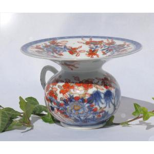 Imari Porcelain Spittoon, 18th Century, Japan, East India Company, Vase With Handle
