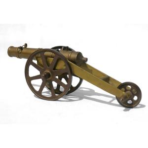 Bronze Military Cannon, Reduced Model, 19th Century Masterpiece, Napoleon III, Empire