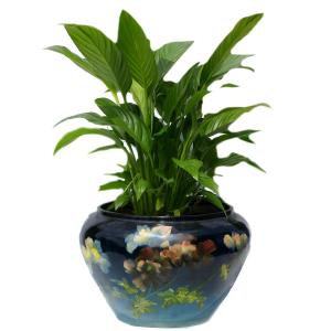 Large Impressionist Faience Planter Montigny Sur Loing Signed Charles Virion 19th Century Barbotine