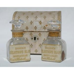 Perfume Cellar, Napoleon III Period, Bottles By Roger & Gallet, 19th Century, Fleur-de-lys