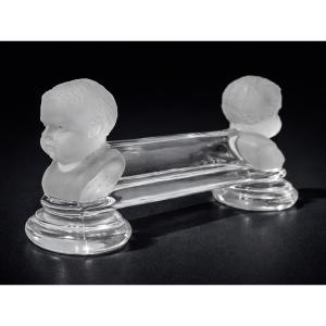 Set Of 12 Baccarat Crystal Knife Rests, King Of Rome / Child By Houdon, 19th Century