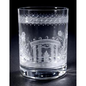 Wedding Glass/goblet, Louis XVI Period, 18th Century, Temple Of Love, Torch, Normandy