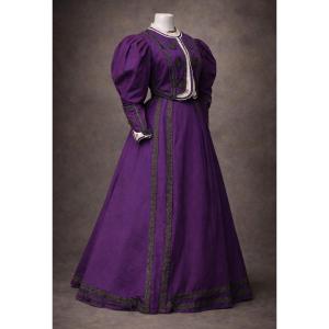 1900s Dress, Purple Wool Suit For Women, Belle époque Costume, 19th Century Fashion