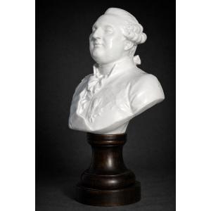 Bust Of King Louis XVI Of France In White Porcelain, Circa 1820, 19th-century Royalism