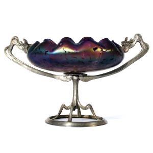 Art Nouveau Centerpiece/bowl, Loetz, Circa 1900; Iridescent Glass, Violet, 19th Century