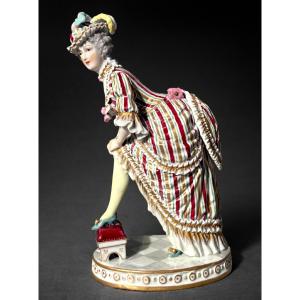 Erotic Subject In German Porcelain, Woman, 18th Century, Seditious Object, Mechanism, Curiosities