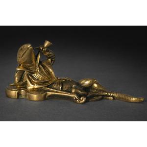 Humorous Bronze Animal Sculpture, Vienna, Lizard With Pipe, Tobacco, Napoleon III, 19th Century