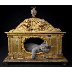 Reliquary Shrine, 18th Century, Gilded Wood, Baroque, Relic, Cherubs, Angels