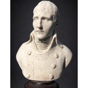 Biscuit Porcelain Bust, Empire Period, Napoleon I Consul, Directory, Bonaparte, 19th Century, Boizot