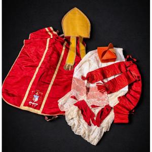 Cardinal's Attire, Lace Surplice, Mitre, Gloves, Rochet Barrette, Fascia, Dalmatic