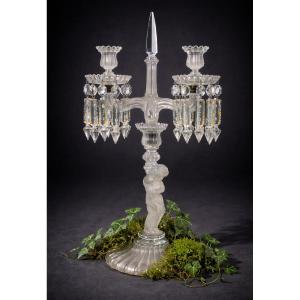 Candelabra / Chandelier , Cristal De Baccarat XIXe , Angelot / Putto Poli Depoli Napoléon III