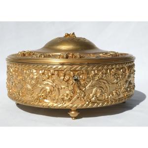 Large Jewelry Box Napoleon III Period , Gilded Bronze , Jewel Case , Casket XIXth , Lierre Paris