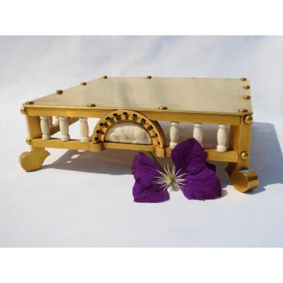 Lectern / Church Tabor, Gilt Bronze And Dieppe , Neo-gothic, Nineteenth Pedestal