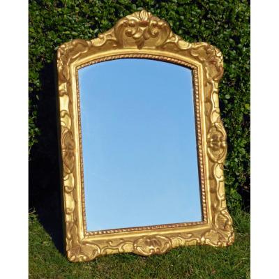 Wood & Golden Stucco Mirror, Regenc E Style, XIXth Century, Mercury, Period Gilding