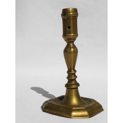 Candlestick In Bronze Eighteenth Century, Haute Epoque Style, Torch Square Base Drapery