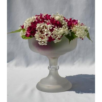 Vase / Table Centerpiece In Frosted Crystal From Saint Louis, Louis Philippe XIXth Cup / Compotier