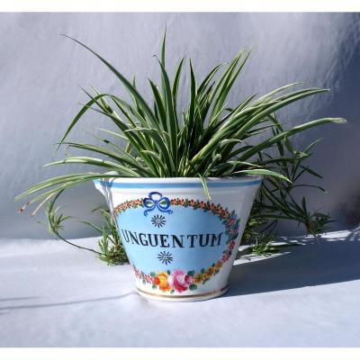 Large Pharmacy Mortar Cache Pot Apothecary Cabinet Of Curiosities Napoleon III Porcelain