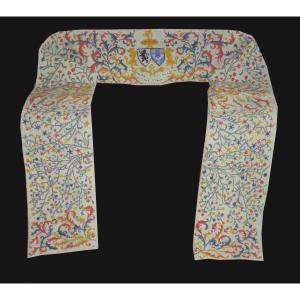 Front Of Altar, Cantonniere Embroidery Antependieum Louis De La Haye-saint-hilaire Chouan Nineteenth