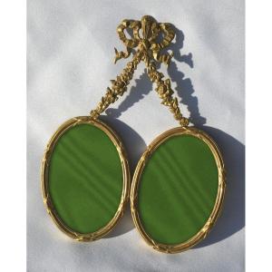 Gilt Bronze Framing, Double View Photo Frame, Louis XVI Napoleon III Nineteenth Style