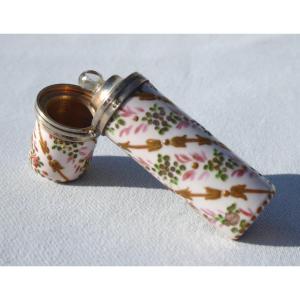 Salt / Perfume Bottle, Enamelled Silver Late Nineteenth Century, Object De Vertus Enamel