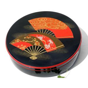Chinese Lacquer Box Art Deco Model Chocolate / Confectionery Decor Japanese Fans 1930
