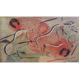 Two Aurochs - Robert Le Ricolais (1884-1977)