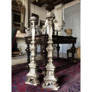 Pair Of Large Torches, 18th Century.