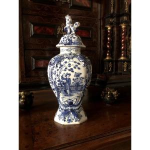 Delft Covered Vase, 18th Century .