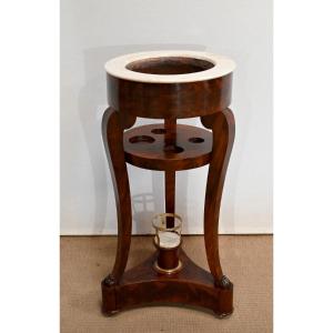 Important Athenian Barber, In Burl Mahogany Veneer, Empire Period - Early 19th Century