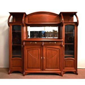 Important Showcase Buffet, Attributed To La Maison E. Diot, Art Nouveau - 1900