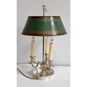 Hot Water Bottle Lamp In White Metal, Empire Style - Early Twentieth