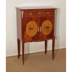 Small In-between Cabinet In Precious Wood, Louis XV / Louis XVI Transition Style - Early 20th Century