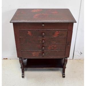 Small Chest Of Drawers In Pine And Cracked Varnish - 1920s