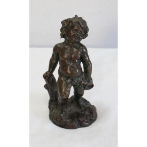 Bronze Of Bacchus Child, By E. Pasteur - Nineteenth