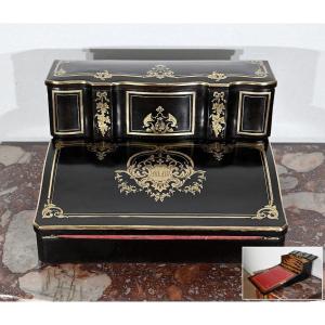 Travel Writing Case In Blackened Wood, Napoleon III Period - Mid-19th Century