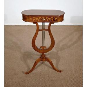 Rare Little Worker In Marquetry, In The Restoration Taste - Late Nineteenth