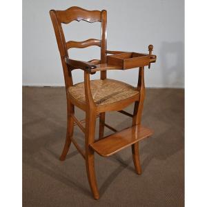 High Chair In Solid Cherry - Late Nineteenth