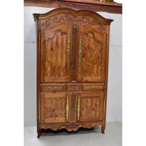 Regional Four-door Cabinet, In Blond Cherry, Louis XV Period - 1810/1820