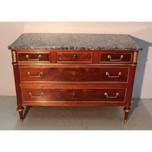 Mahogany Chest Of Drawers, Louis XVI Period - XVIIIth