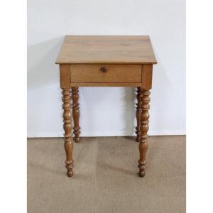 Small Table In Blond Oak, Louis-philippe Taste - 2nd Part Nineteenth